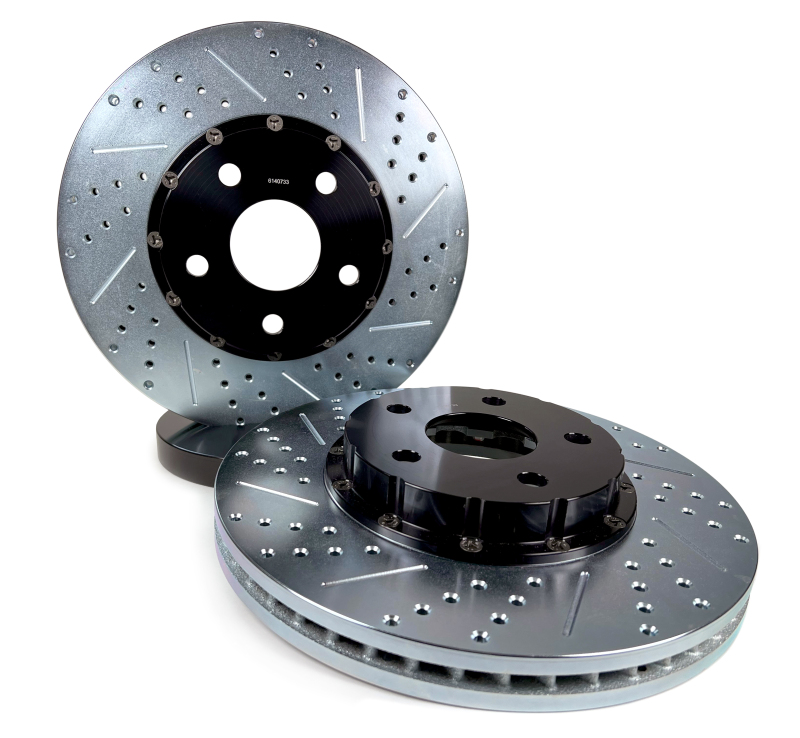 Chevrolet Camaro Brake Rotors (2) - Front - Baer Brakes - EradiSpeed+ Two-Piece Slot & Drilled - Black - `16-`24 Chevrolet Camaro Brake Rotors (2) - Front - Baer Brakes - EradiSpeed+ Two-Piece Slot & Drilled - Black - `16-`24